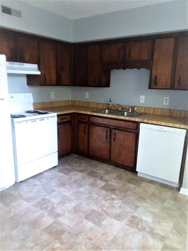 Eat in kitchen with new flooring