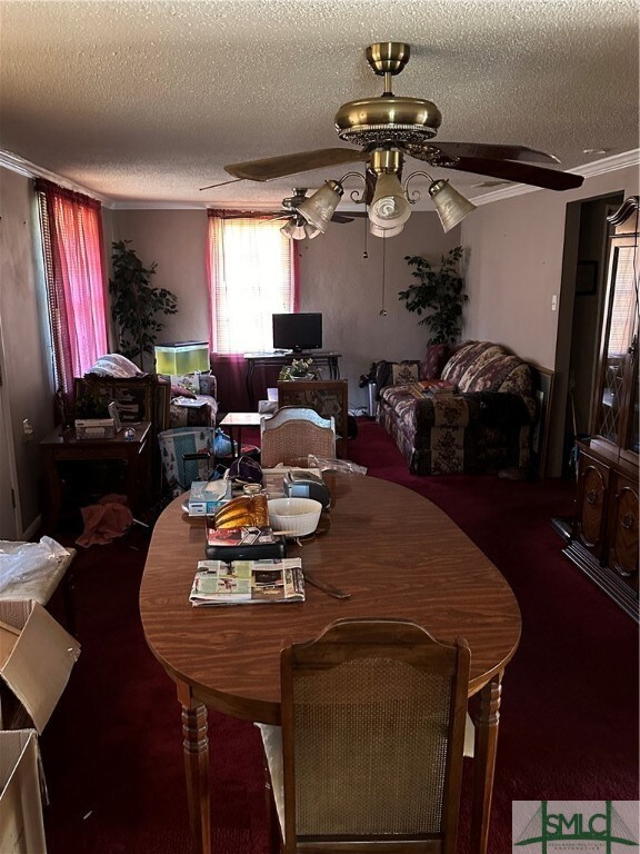 Front door enters into a living room / dining room
