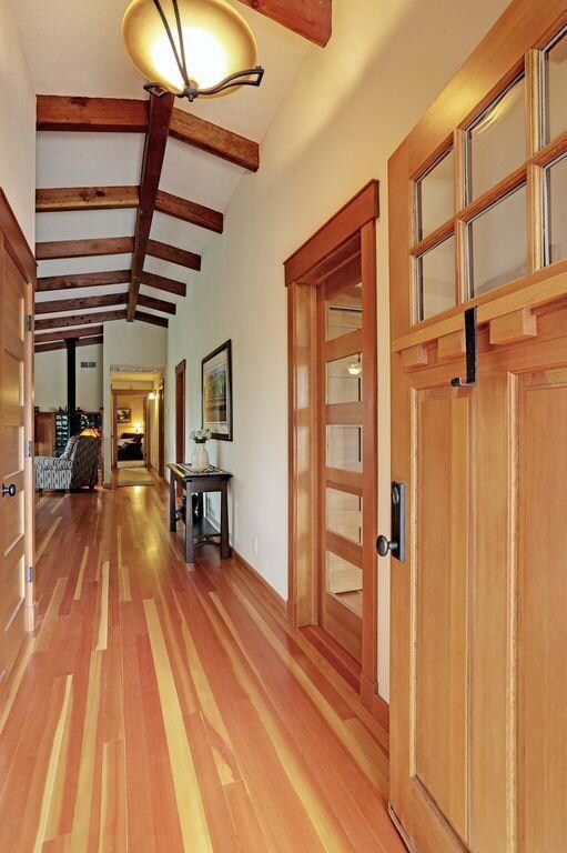 Beautiful Entry - Solid wood floors, rafters and t