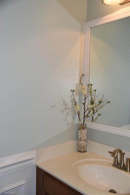 Powder room on main level.