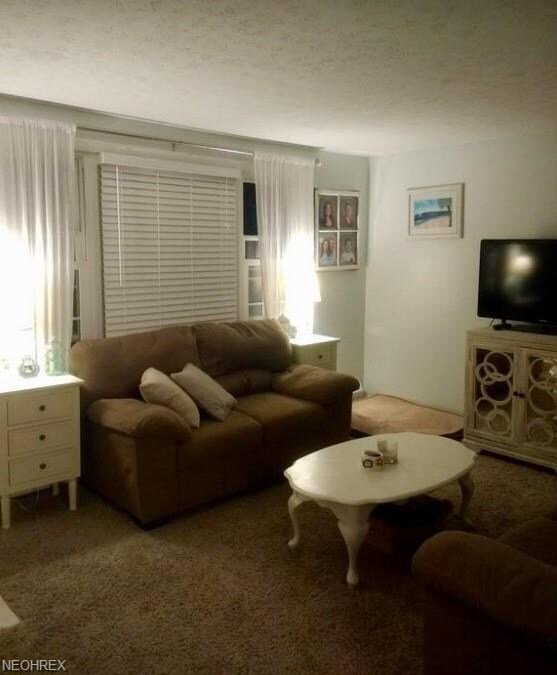 Large Living Room with plush carpeting and Window 