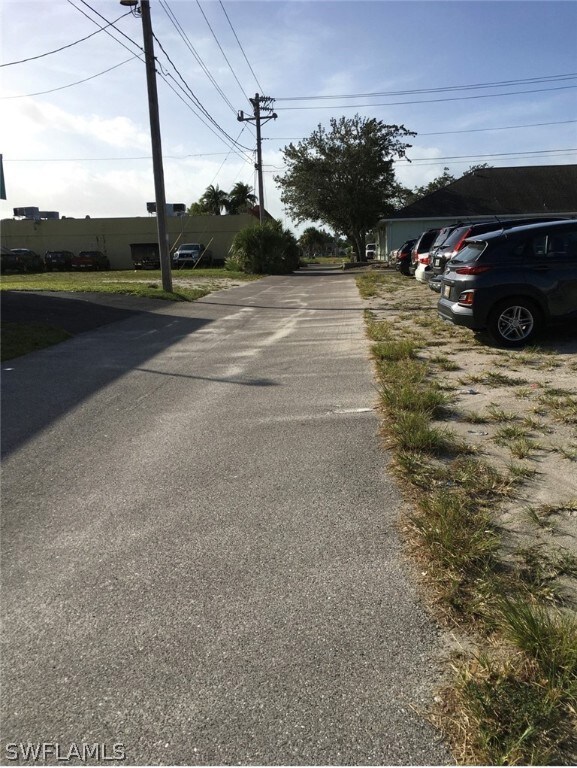 Paved road side on lot