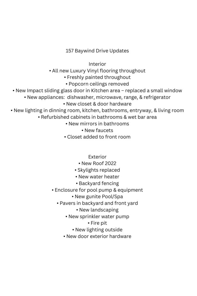 157 Baywind Drive Updates Interior • All