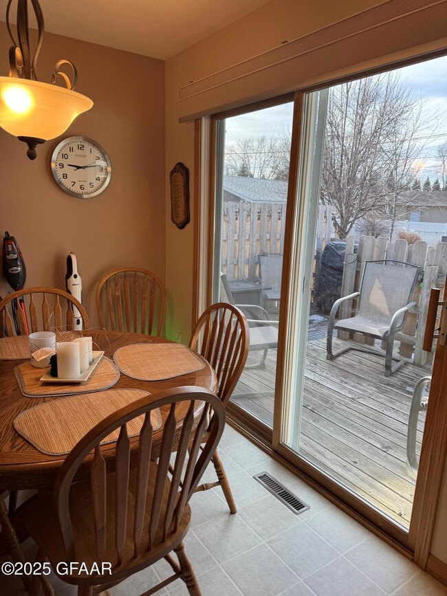 Dining with patio window