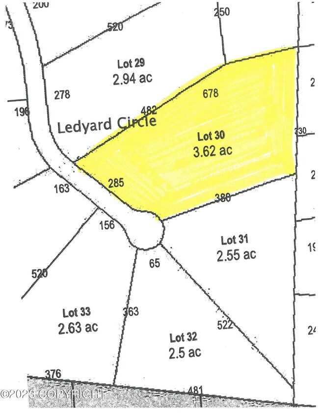 Lot 30 dimension map