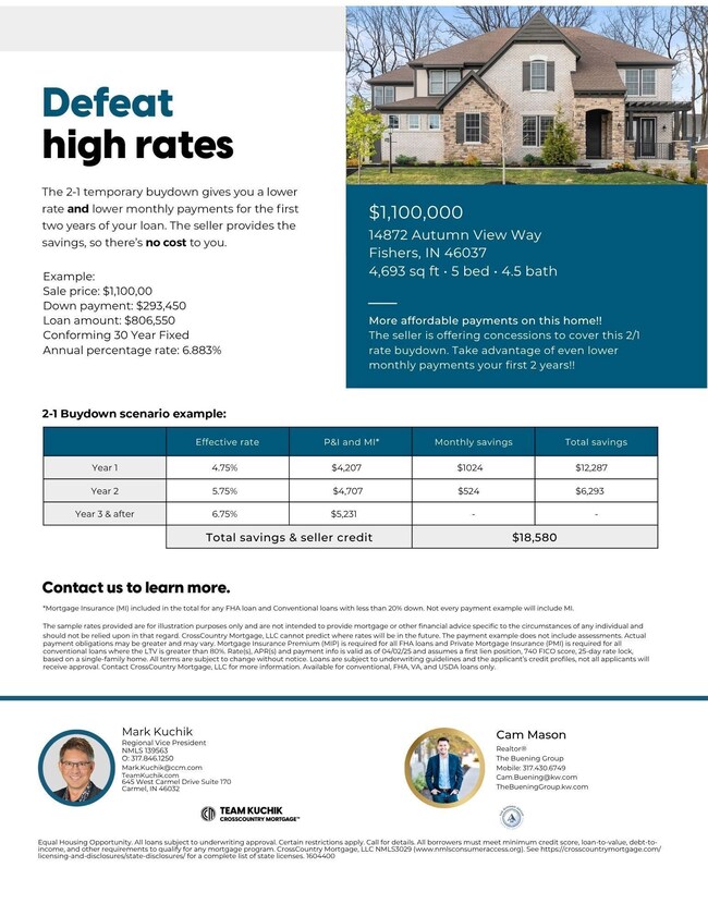 SPECIAL FINANCING:   This property comes with a 2/1 temporary rate buydown, reducing the buyer's interest rate by 2% the first year of their loan and 1% the second year. Call to learn more!