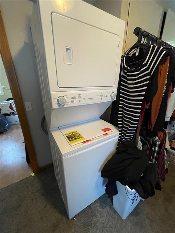 Stackable washer and dryer are included in the sale. Laundry is located in the bedroom. Note: The water heater is located in the closet of the bedroom.