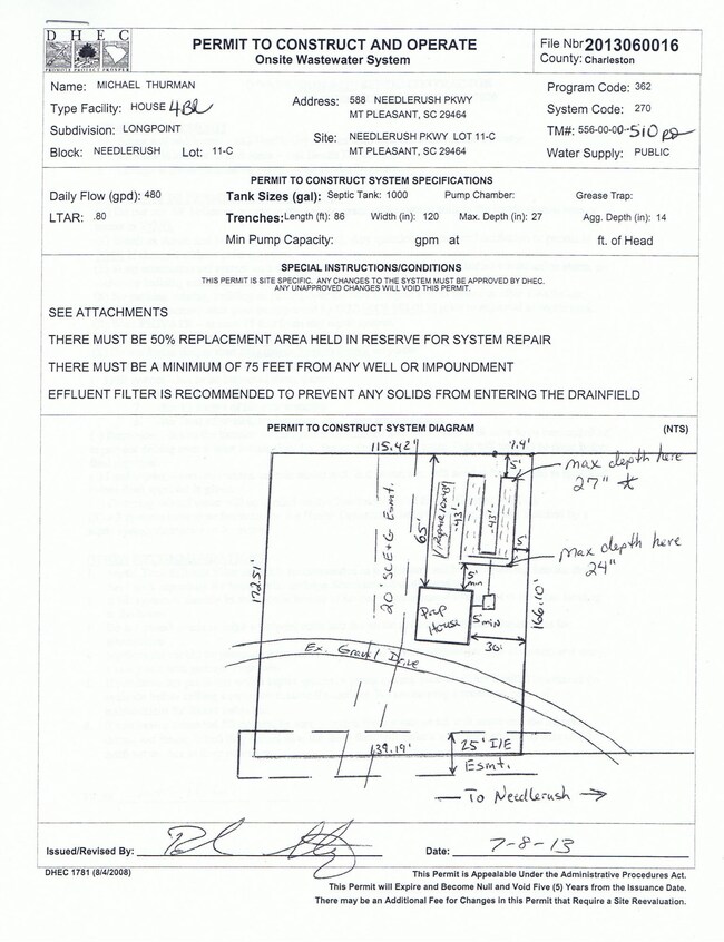 DHEC Septic permit