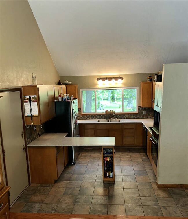Looking into the kitchen form dining room.