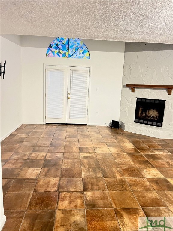 Living room with french doors