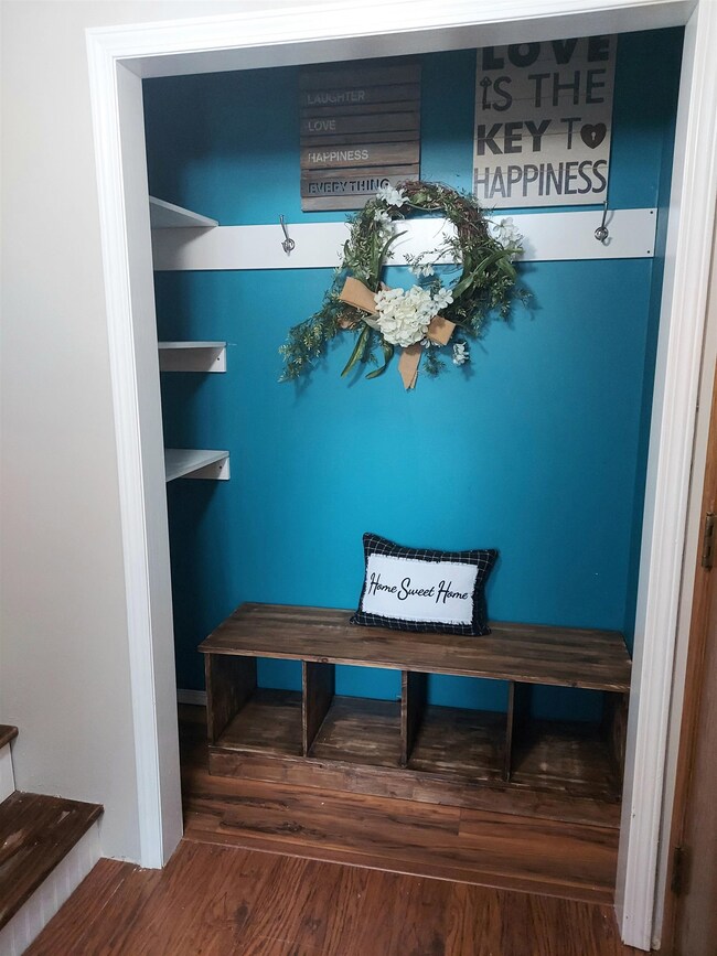 Complete with bench & shelves for storage