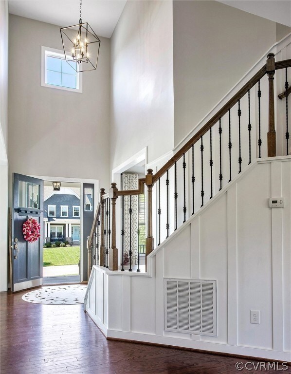 Enter the 2-Story Foyer area with open Staircase w
