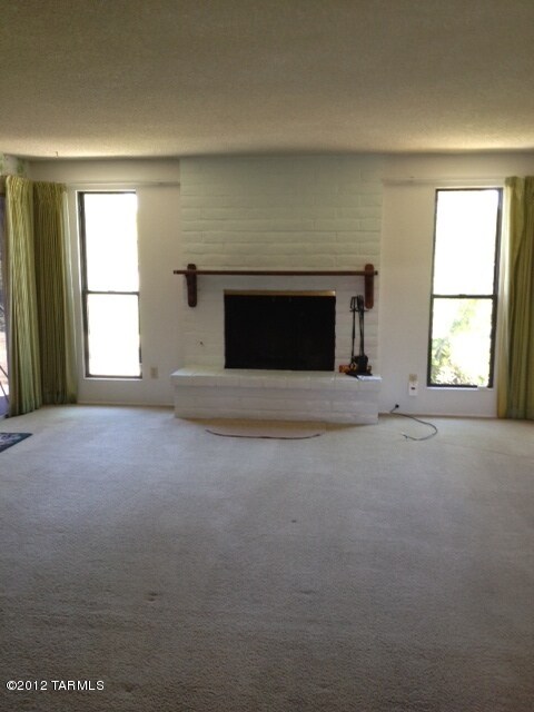 Living room with fireplace