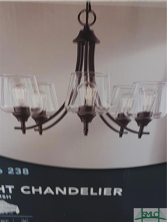 Picture of dining area light fixture.