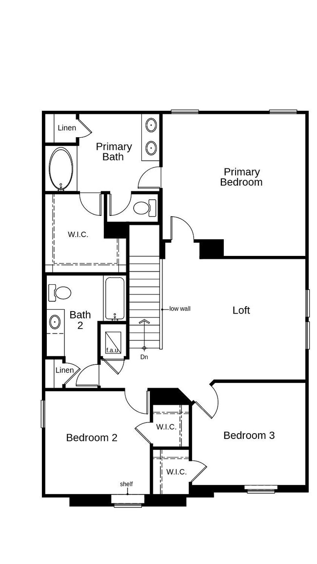 This floor plan features 3 bedrooms, 2 full baths,