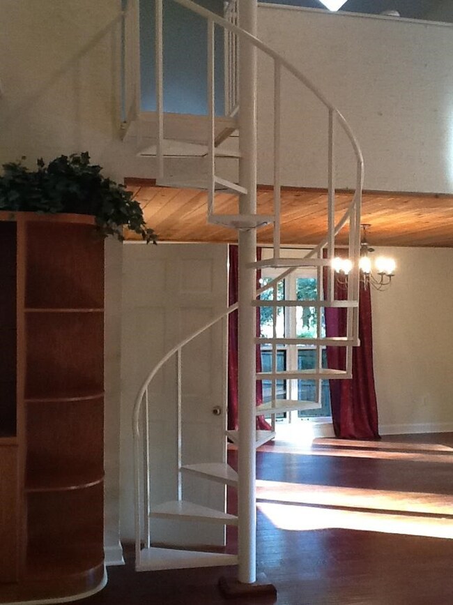 This fun staircase leads you upstairs to the loft,