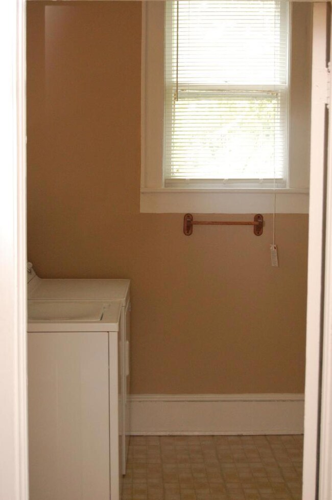 Kitchen looking into bath laundry room