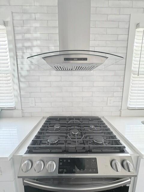 Interior details featuring ventilation hood, light