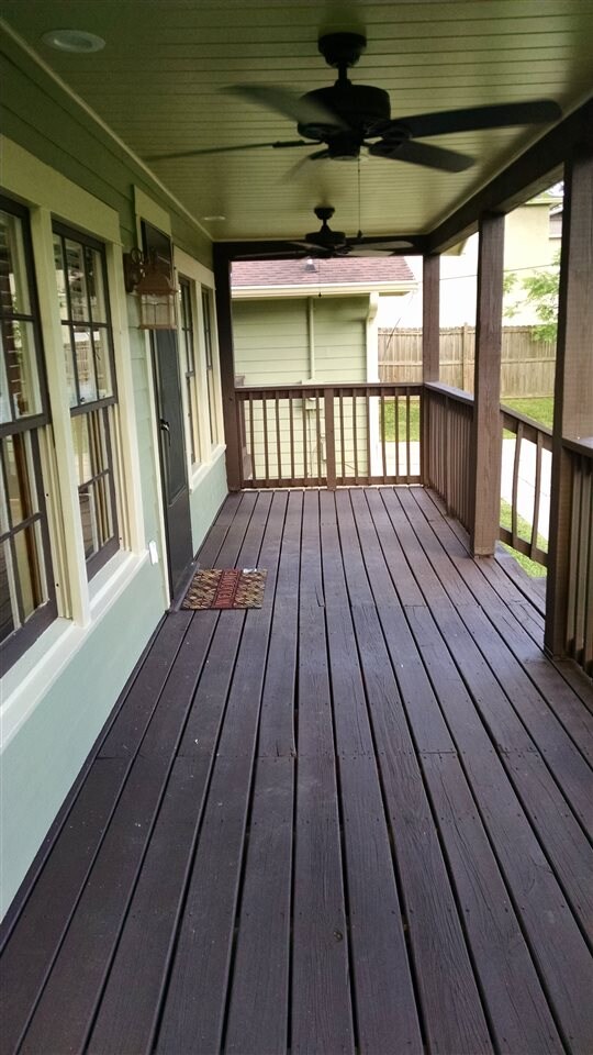 Comfortable and freshly painted covered front porc