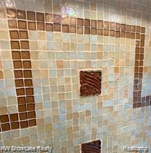 Detailed view of tiled shower