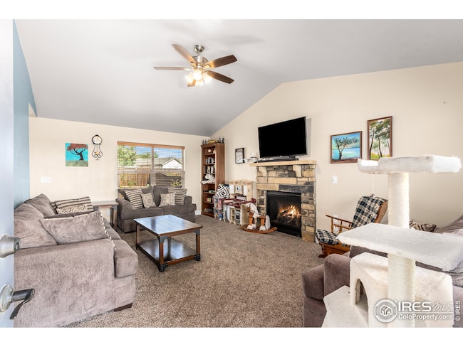 Living room with Gas fireplace