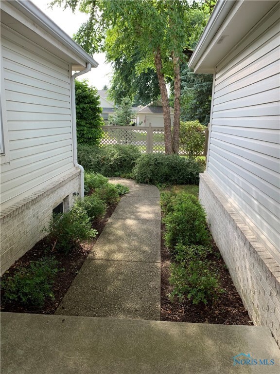 Walkway to private patio