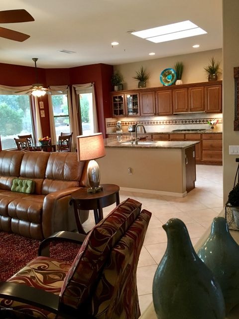 View from Great Room of Kitchen Island