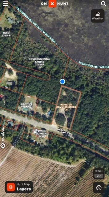 Easement is granted next to Board of Commissioners Lot seen above from Hwy 99 and would end where lot 16 is on your left and lot 30 on your right.  See blue dot.