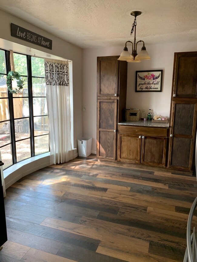 View of dining room and kitchen from dining room