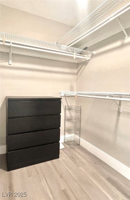 Spacious closet with wood finished floors