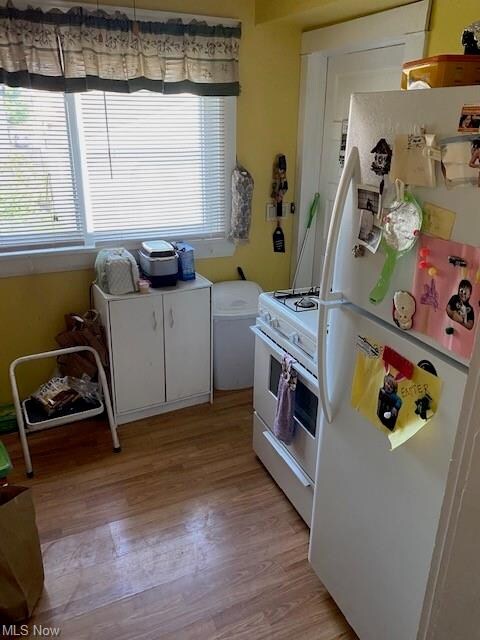 Downstairs Kitchen. Rear Door to Side Door of House and Basement Access.