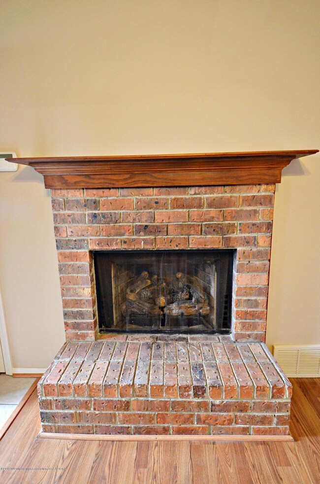 Brick fireplace