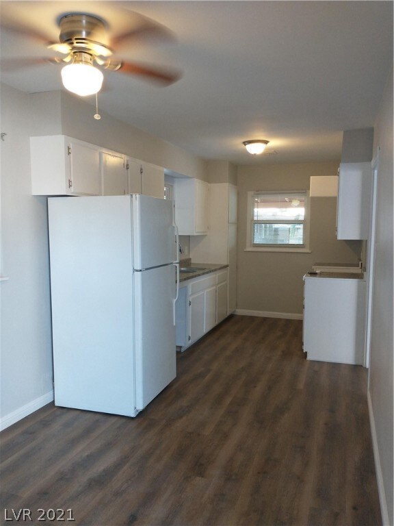 View of kitchen from the dining area.