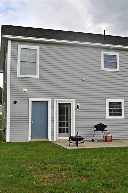 Back patio and storage area