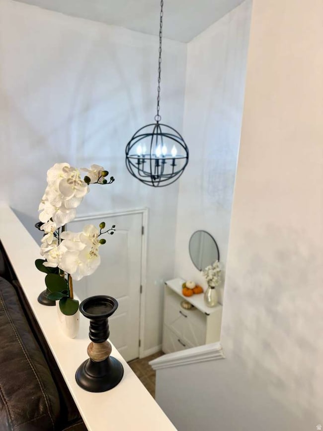 Detailed view of a chandelier