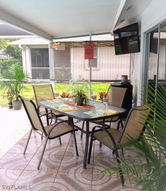 Tiled outdoor lanai area