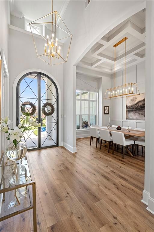 View of the foyer and dining room to the right, of