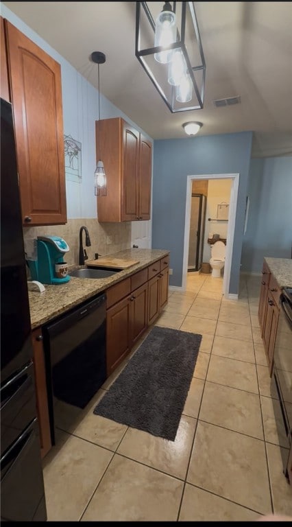 Kitchen.  Mowen faucet Double sink.