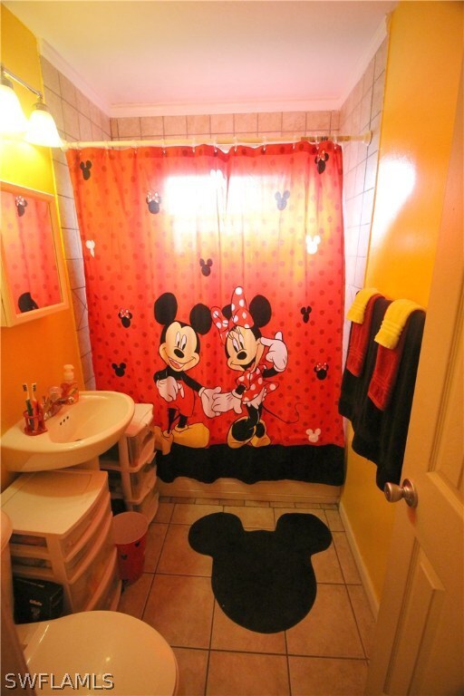 Bathroom with shower tub combo