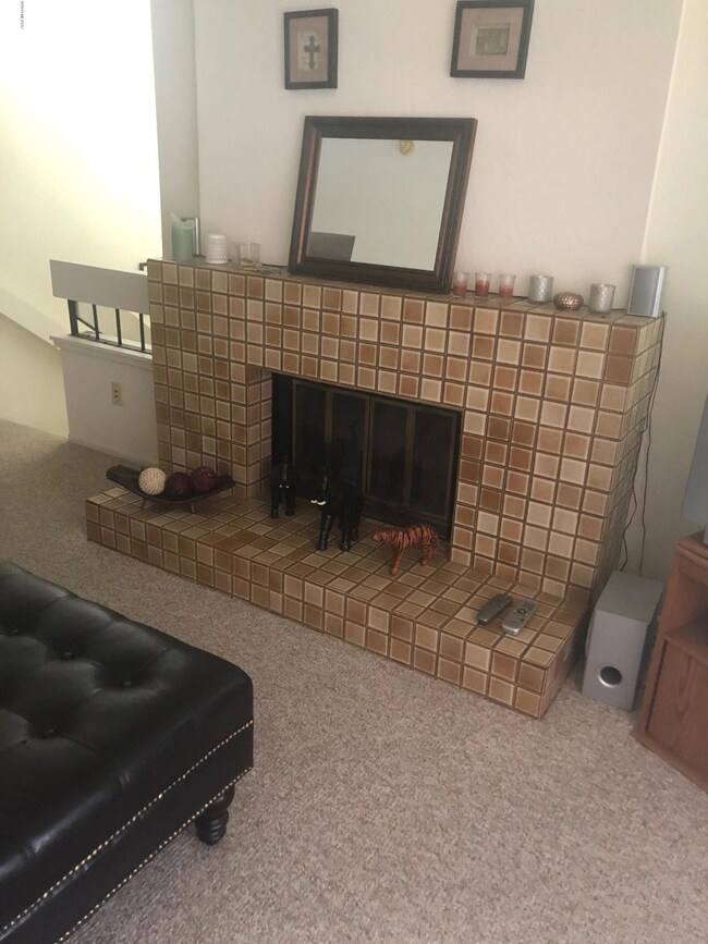 Condo full view of fireplace