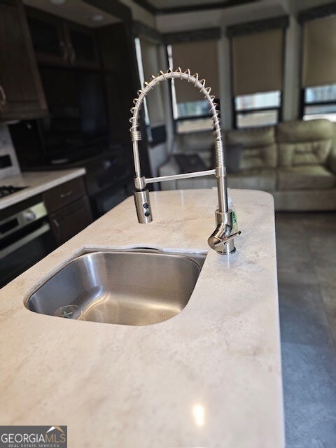 Sink in island with new faucet