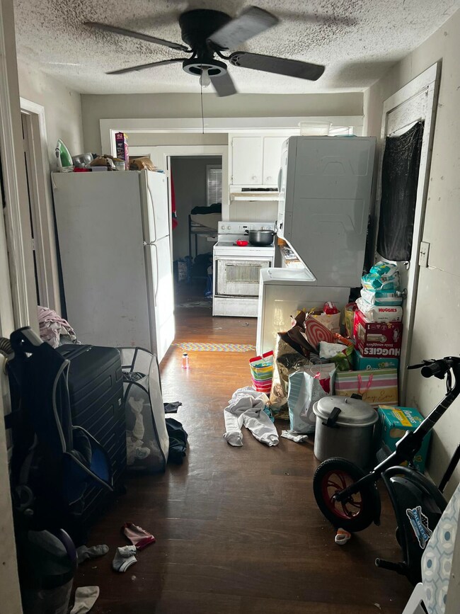 dining area into kitchen
