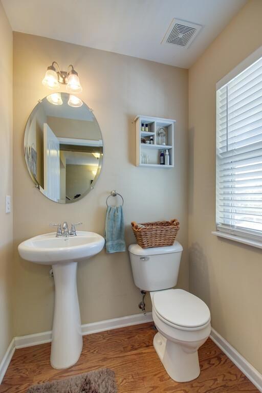 Powder off the entry is convenient for guests.