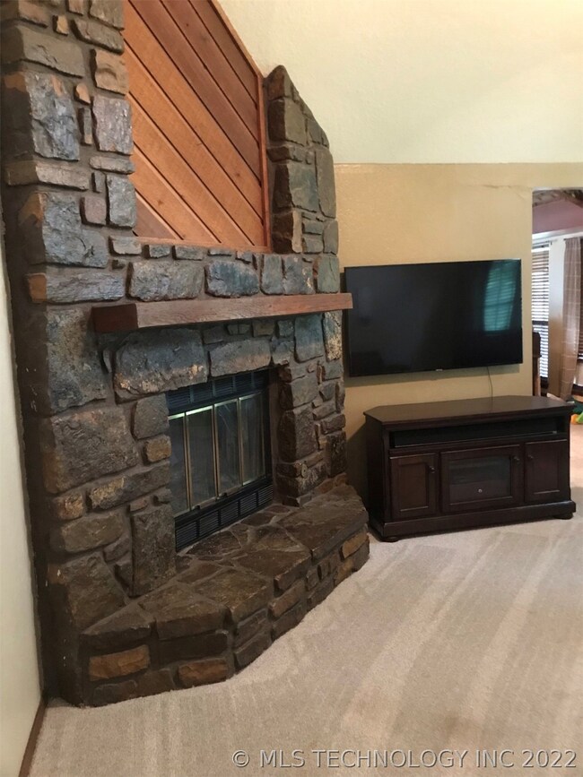 wood burning fireplace