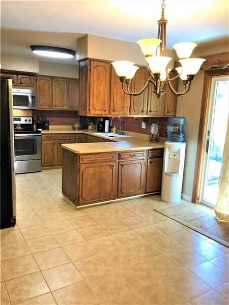 View from dining room into kitchen