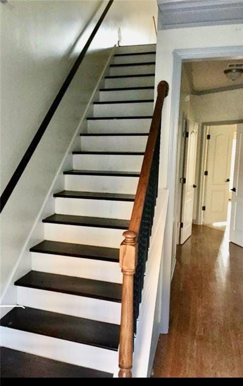 Stairs with wood finished floors