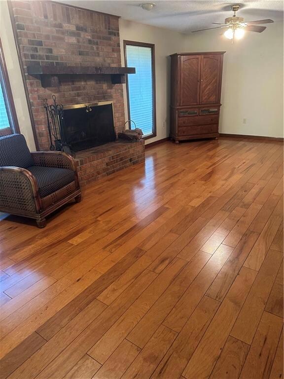 Wood floors in Den