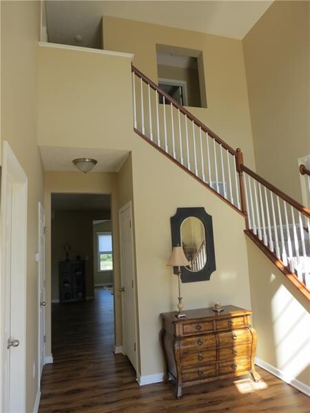 The large foyer makes a bold statement as you ente