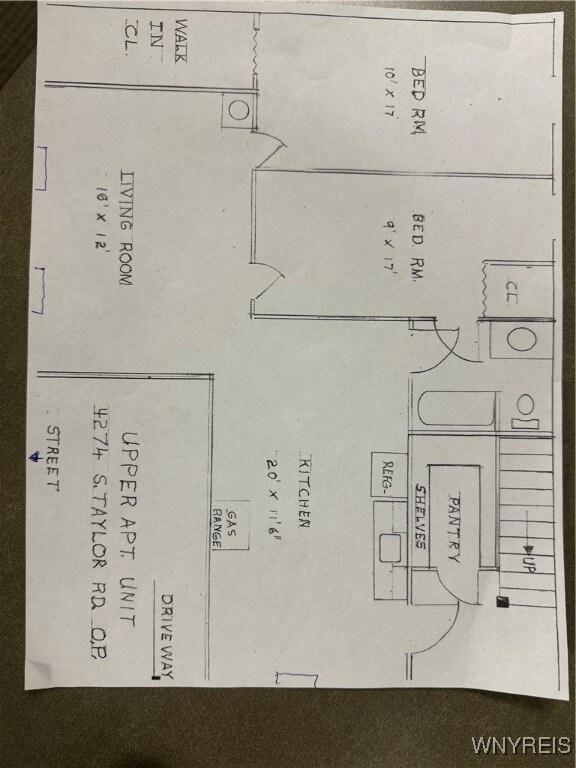 Layout of upstairs which is tenant occupied.