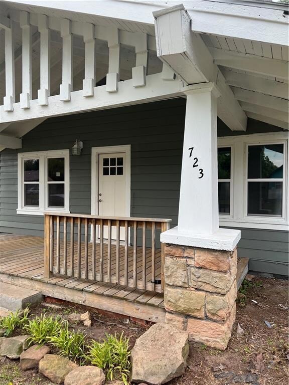 Front porch, new windows, light, front door